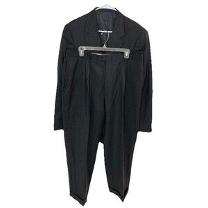 Men's Cremieux Loro Piana 2 Piece Suit Wool Pinstripes Gray Size 48L 38x27